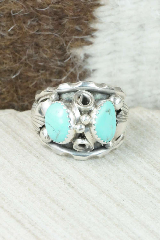Turquoise & Sterling Silver Ring - Max Calladitto - Size 9
