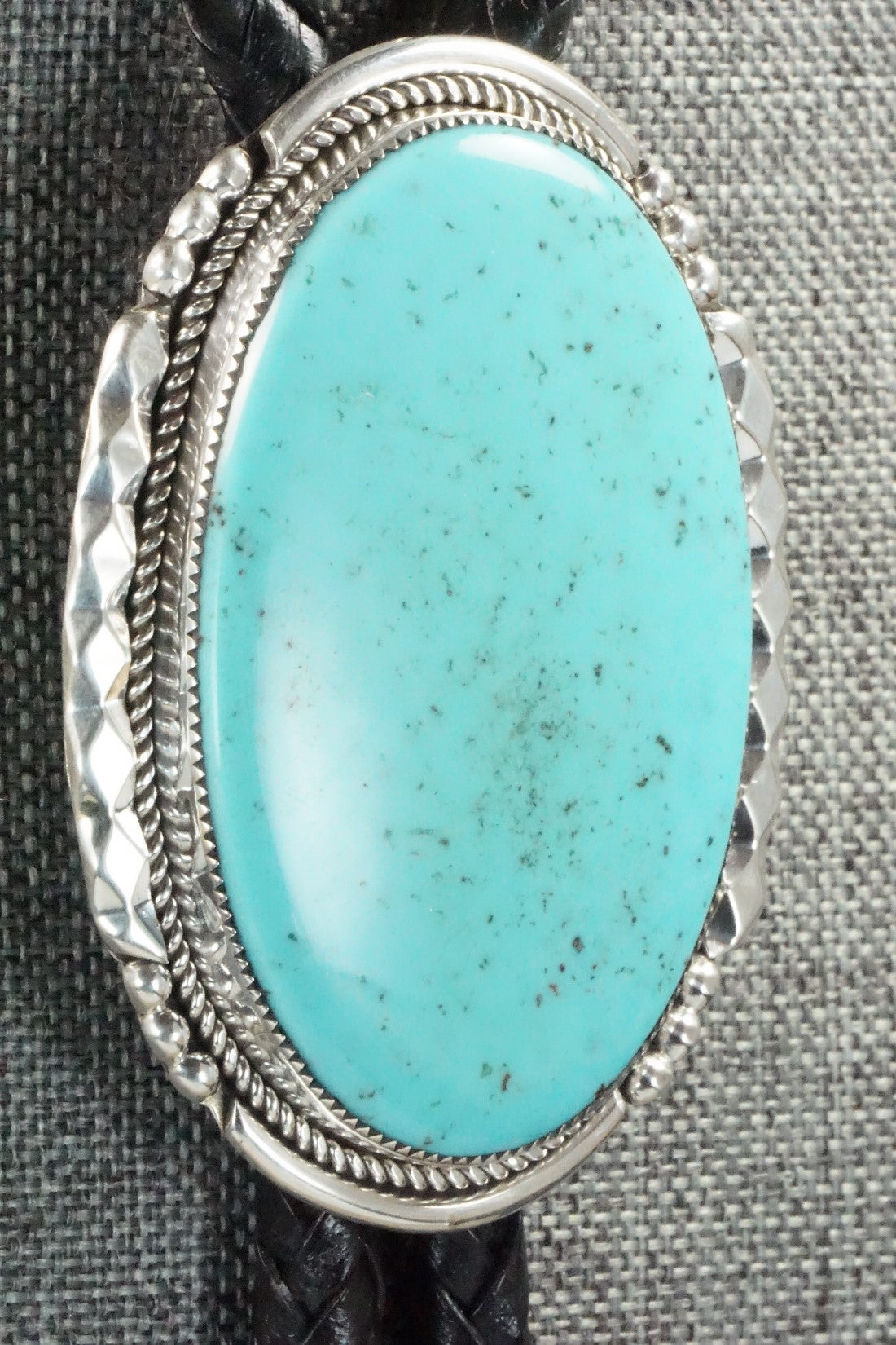 Turquoise & Sterling Silver Bolo Tie - Kenny Calavaza