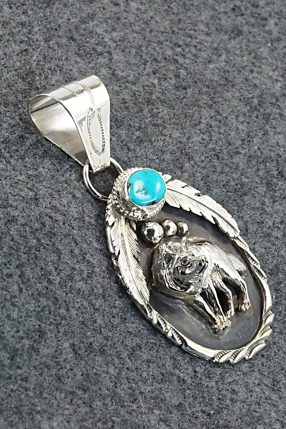 Turquoise and Sterling Silver Pendant - Darrell Morgan