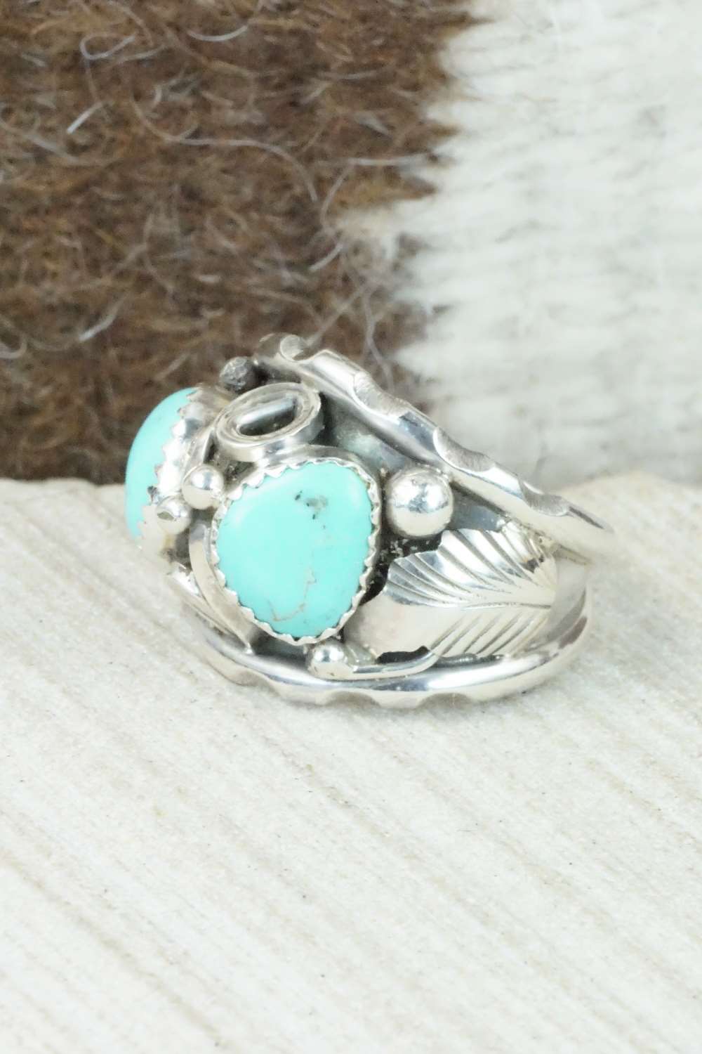 Turquoise & Sterling Silver Ring - Max Calladitto - Size 9