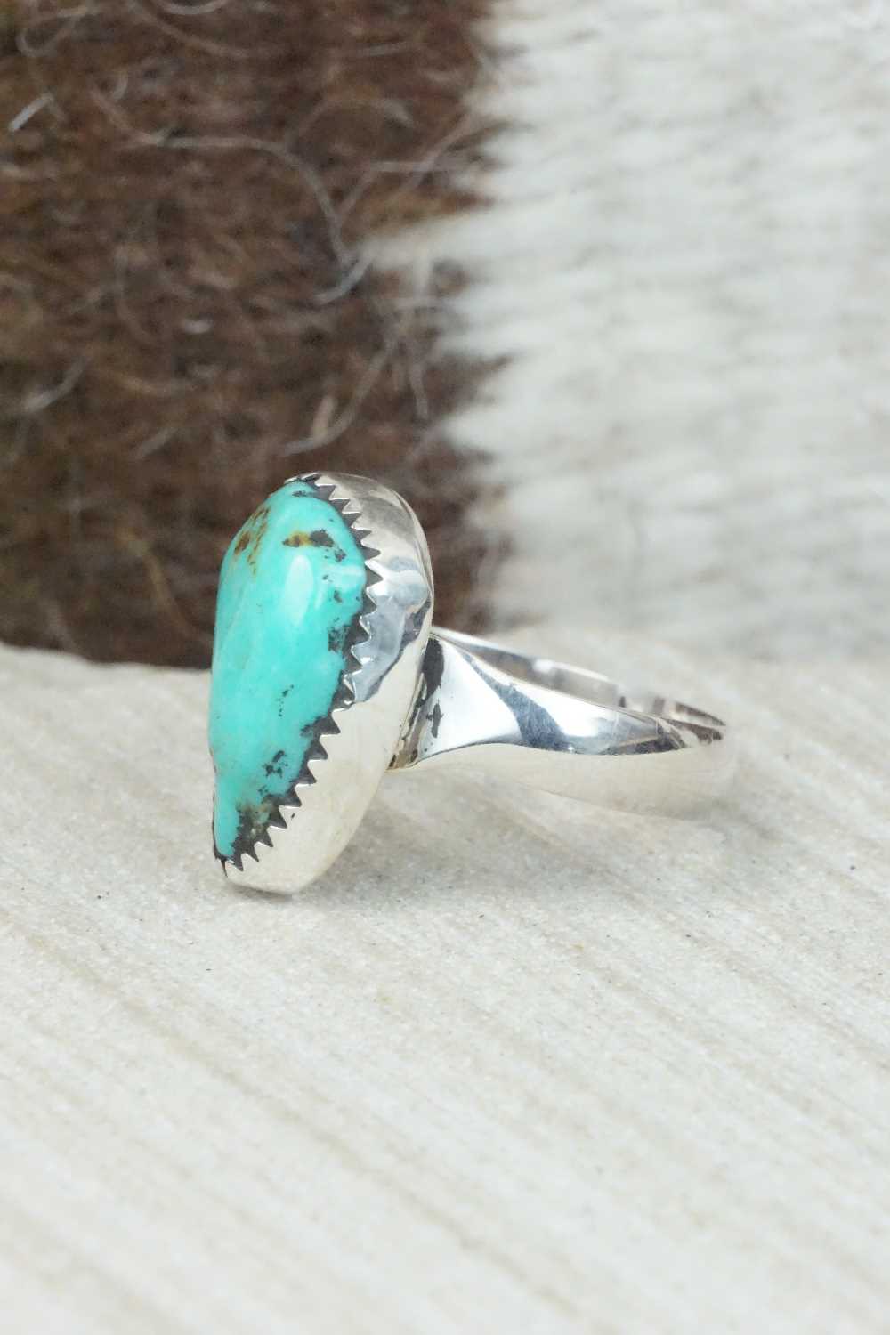 Turquoise & Sterling Silver Ring - Priscilla Reeder - Size 7.75