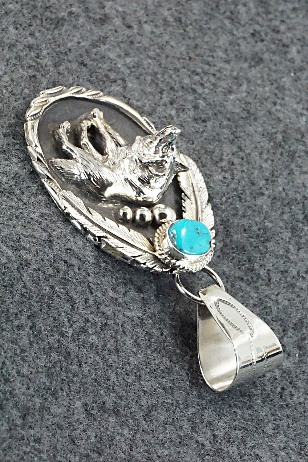 Turquoise and Sterling Silver Pendant - Darrell Morgan