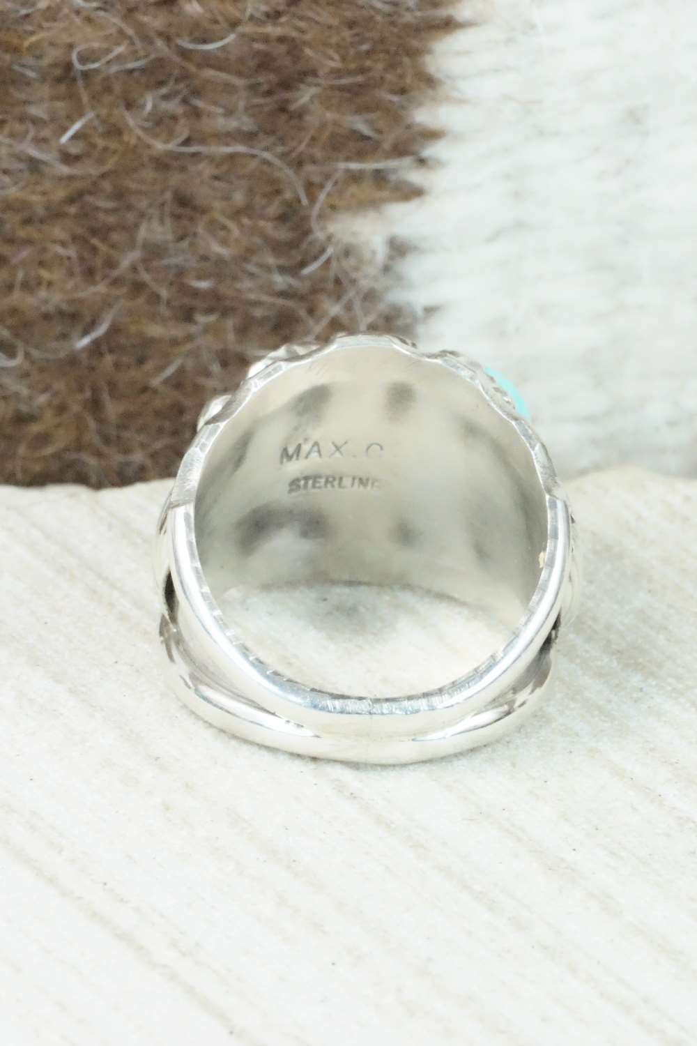 Turquoise & Sterling Silver Ring - Max Calladitto - Size 9