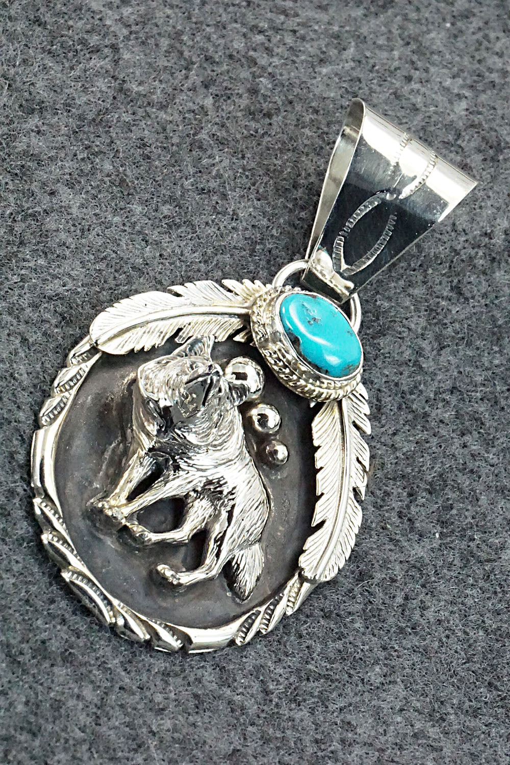 Turquoise and Sterling Silver Pendant - Darrell Morgan