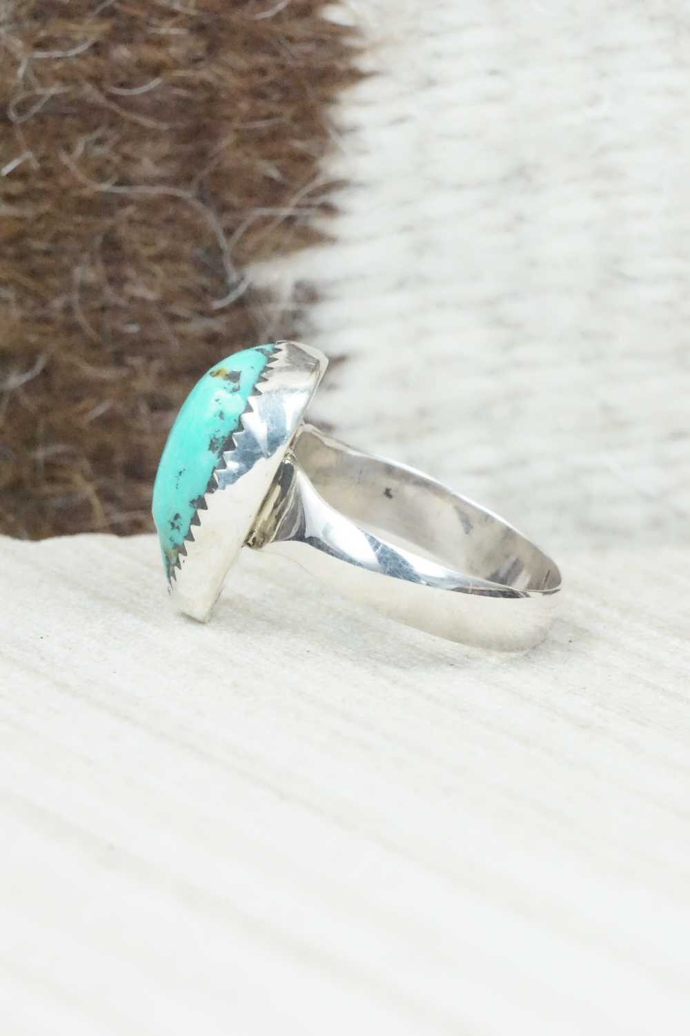 Turquoise & Sterling Silver Ring - Priscilla Reeder - Size 7.75