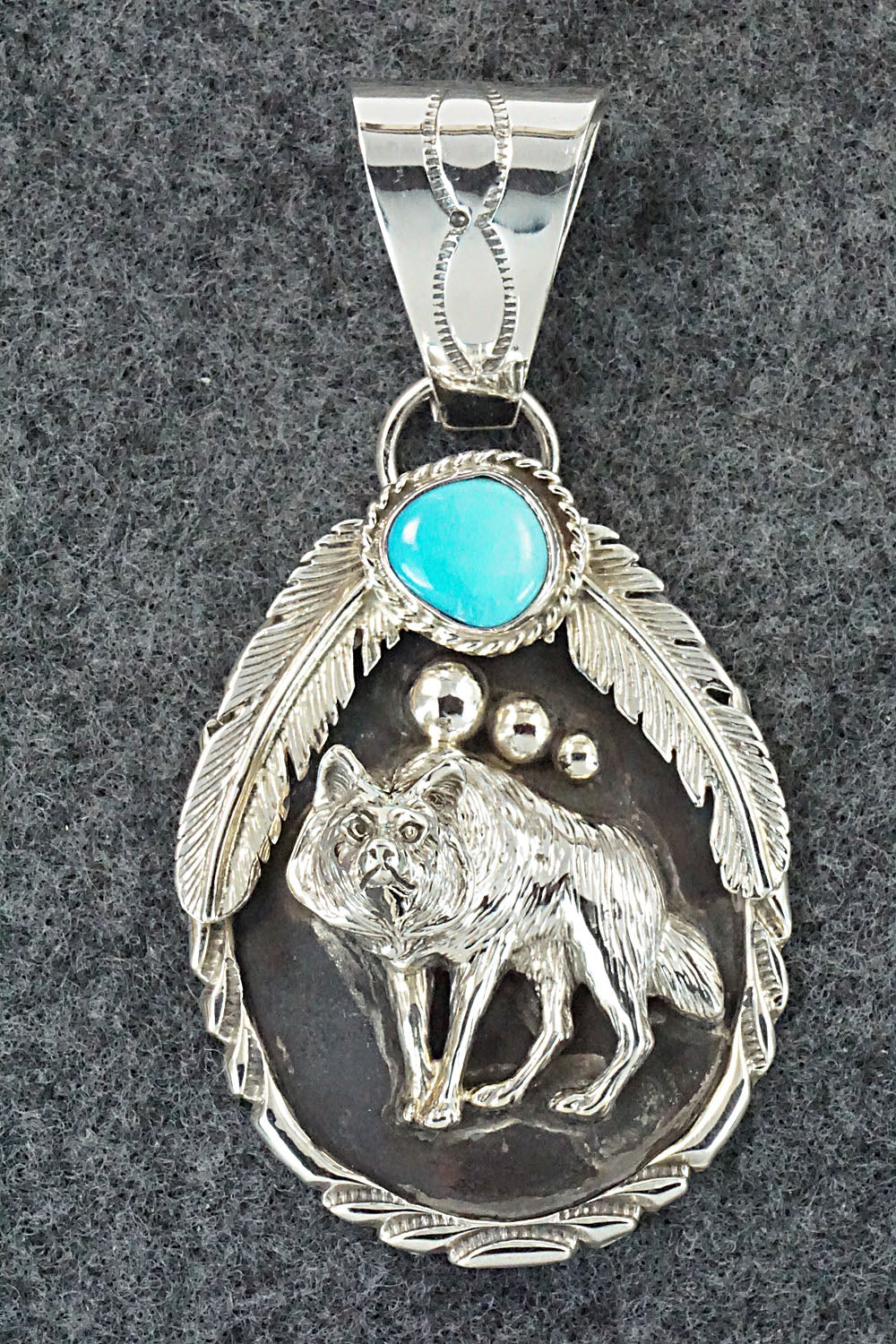 Turquoise and Sterling Silver Pendant - Darrell Morgan
