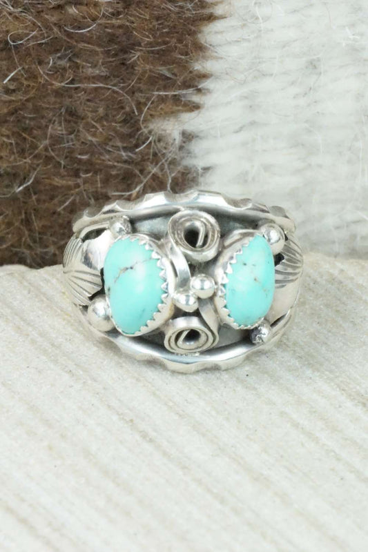 Turquoise & Sterling Silver Ring - Max Calladitto - Size 10.5