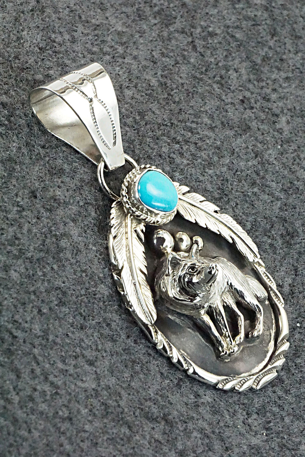 Turquoise and Sterling Silver Pendant - Darrell Morgan