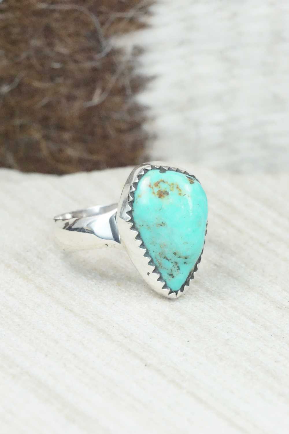 Turquoise & Sterling Silver Ring - Priscilla Reeder - Size 7.75