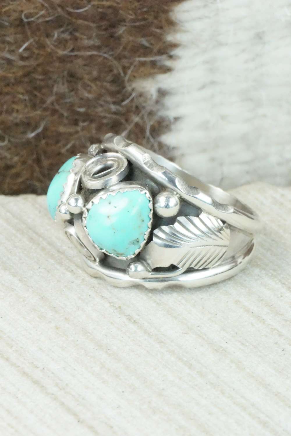 Turquoise & Sterling Silver Ring - Max Calladitto - Size 10.5