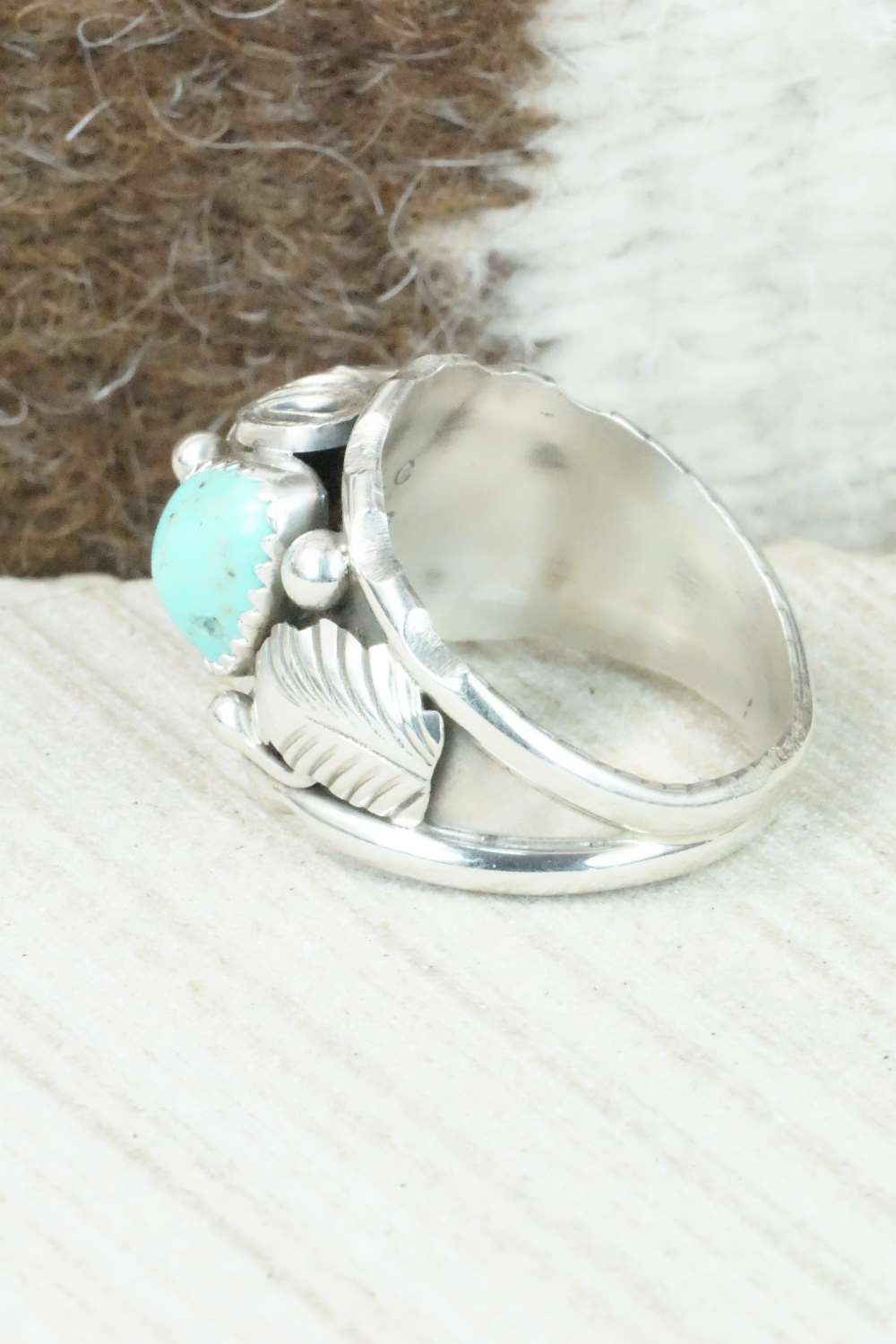 Turquoise & Sterling Silver Ring - Max Calladitto - Size 10.5