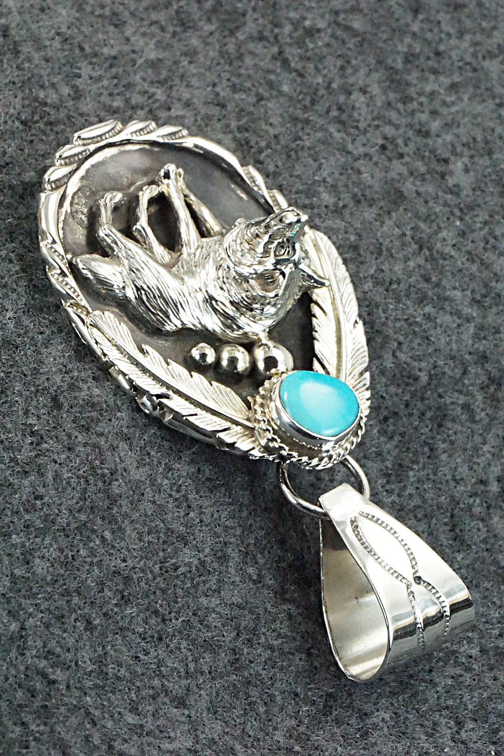 Turquoise and Sterling Silver Pendant - Darrell Morgan
