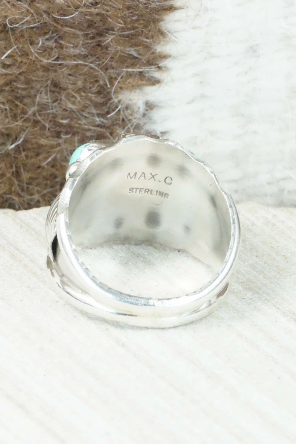 Turquoise & Sterling Silver Ring - Max Calladitto - Size 10.5
