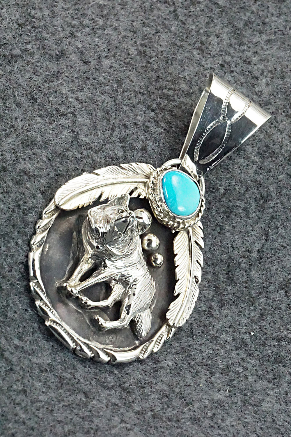Turquoise and Sterling Silver Pendant - Darrell Morgan