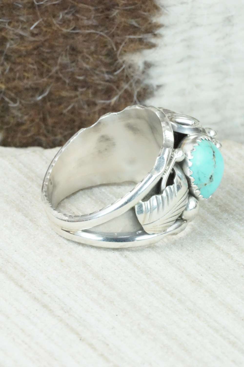 Turquoise & Sterling Silver Ring - Max Calladitto - Size 10.5