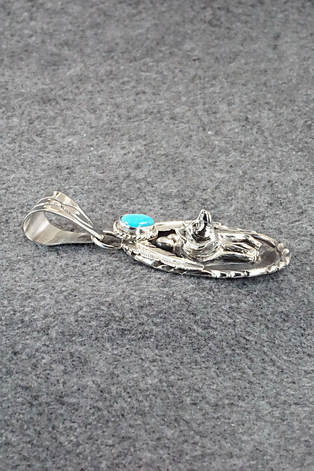 Turquoise and Sterling Silver Pendant - Darrell Morgan
