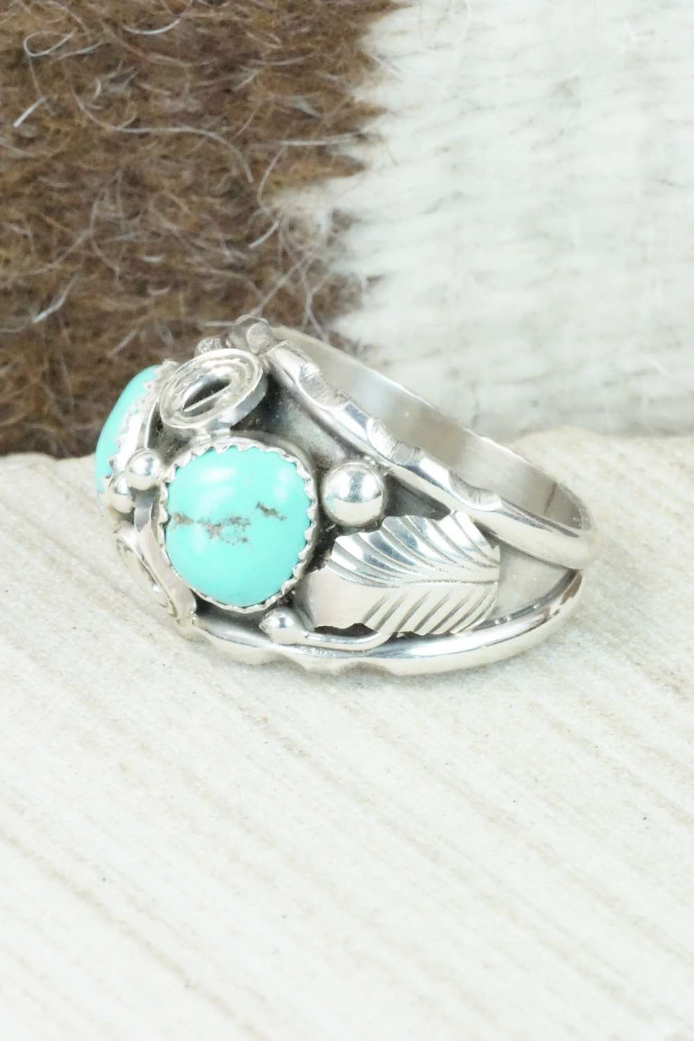 Turquoise & Sterling Silver Ring - Max Calladitto - Size 11.5