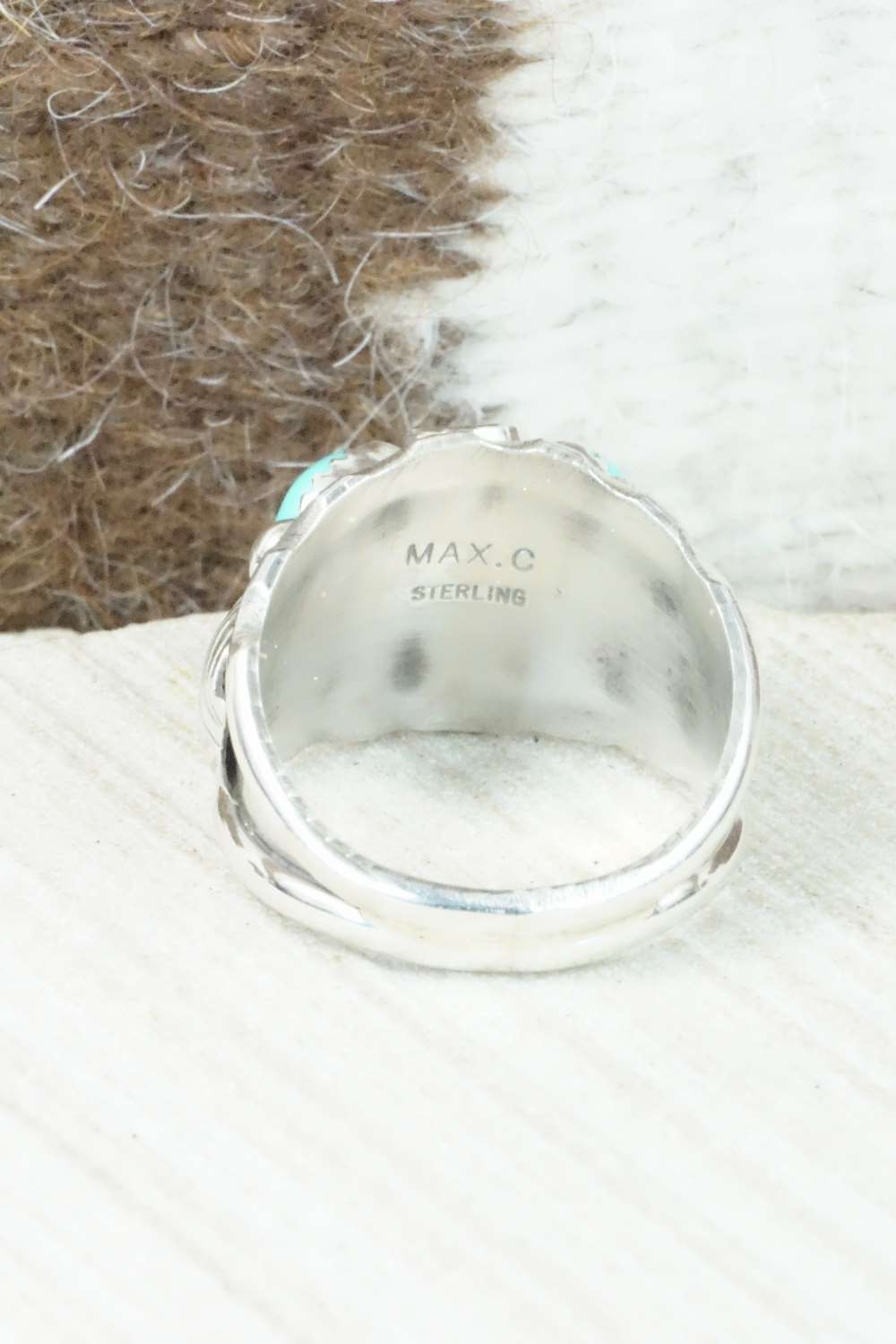 Turquoise & Sterling Silver Ring - Max Calladitto - Size 11.5