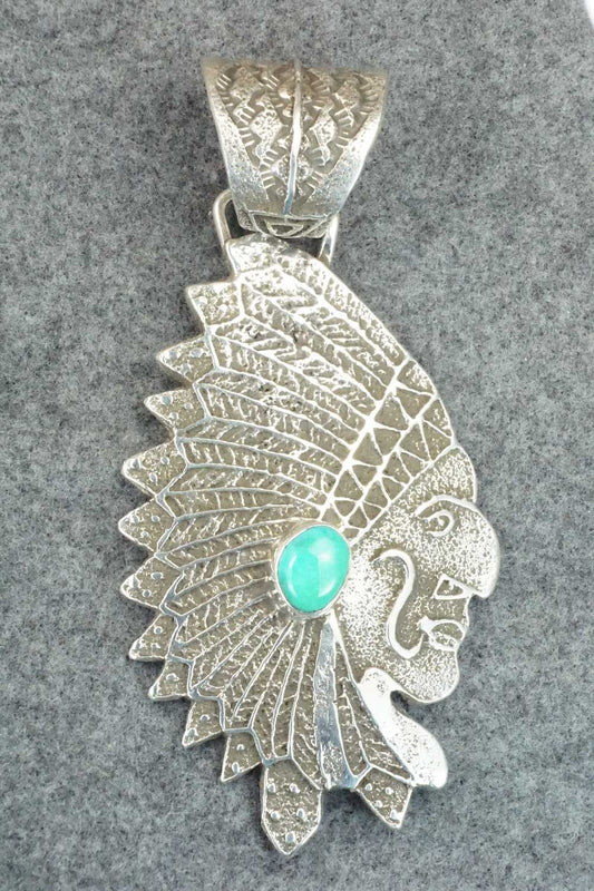 Turquoise and Sterling Silver Pendant - Delbert Arviso
