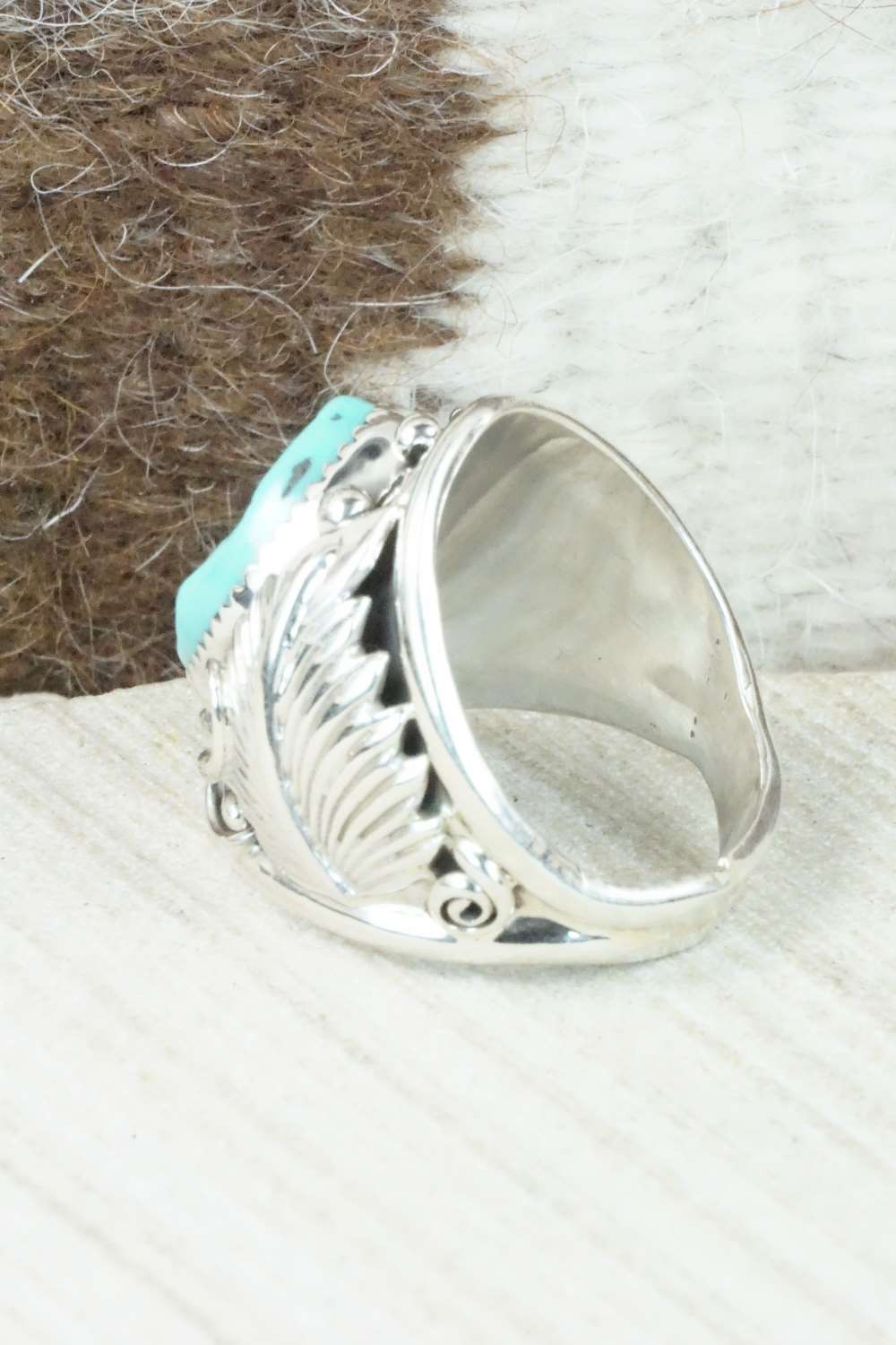 Turquoise & Sterling Silver Ring - Darrell Morgan - Size 9.75