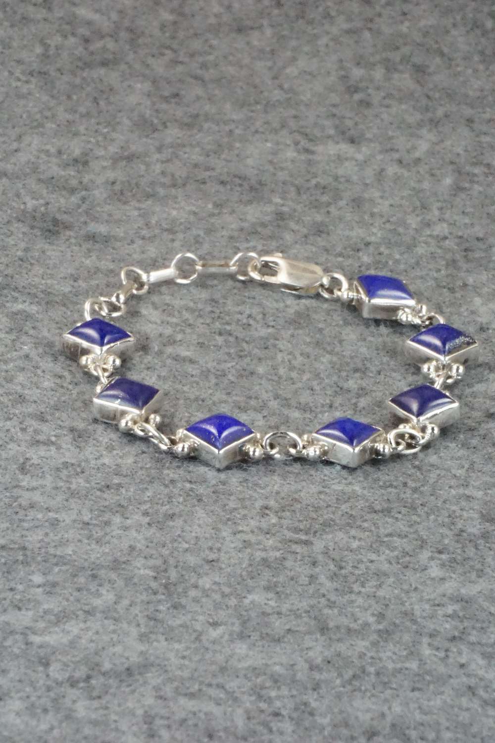Lapis & Sterling Silver Link Bracelet - Navajo
