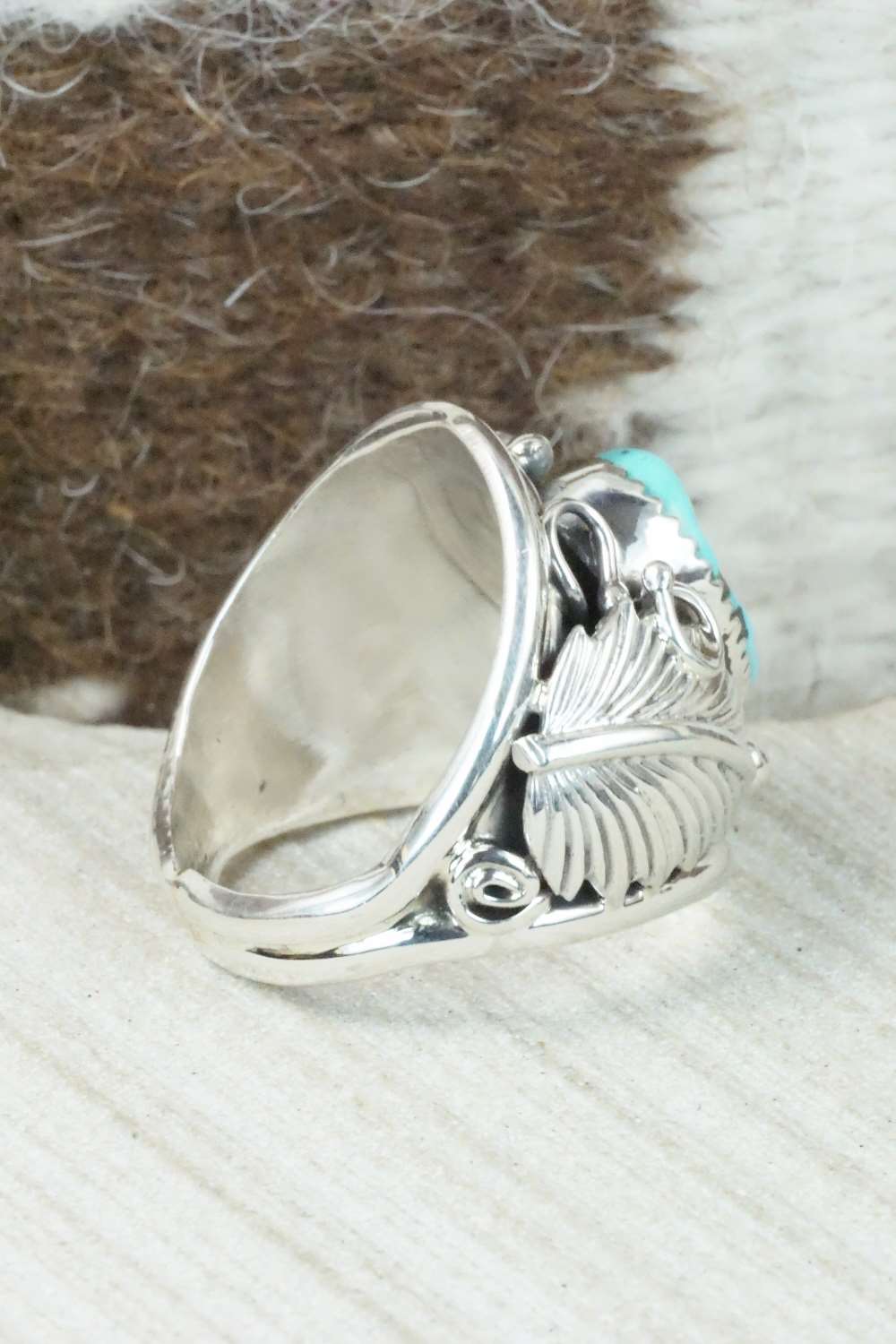 Turquoise & Sterling Silver Ring - Darrell Morgan - Size 9.75