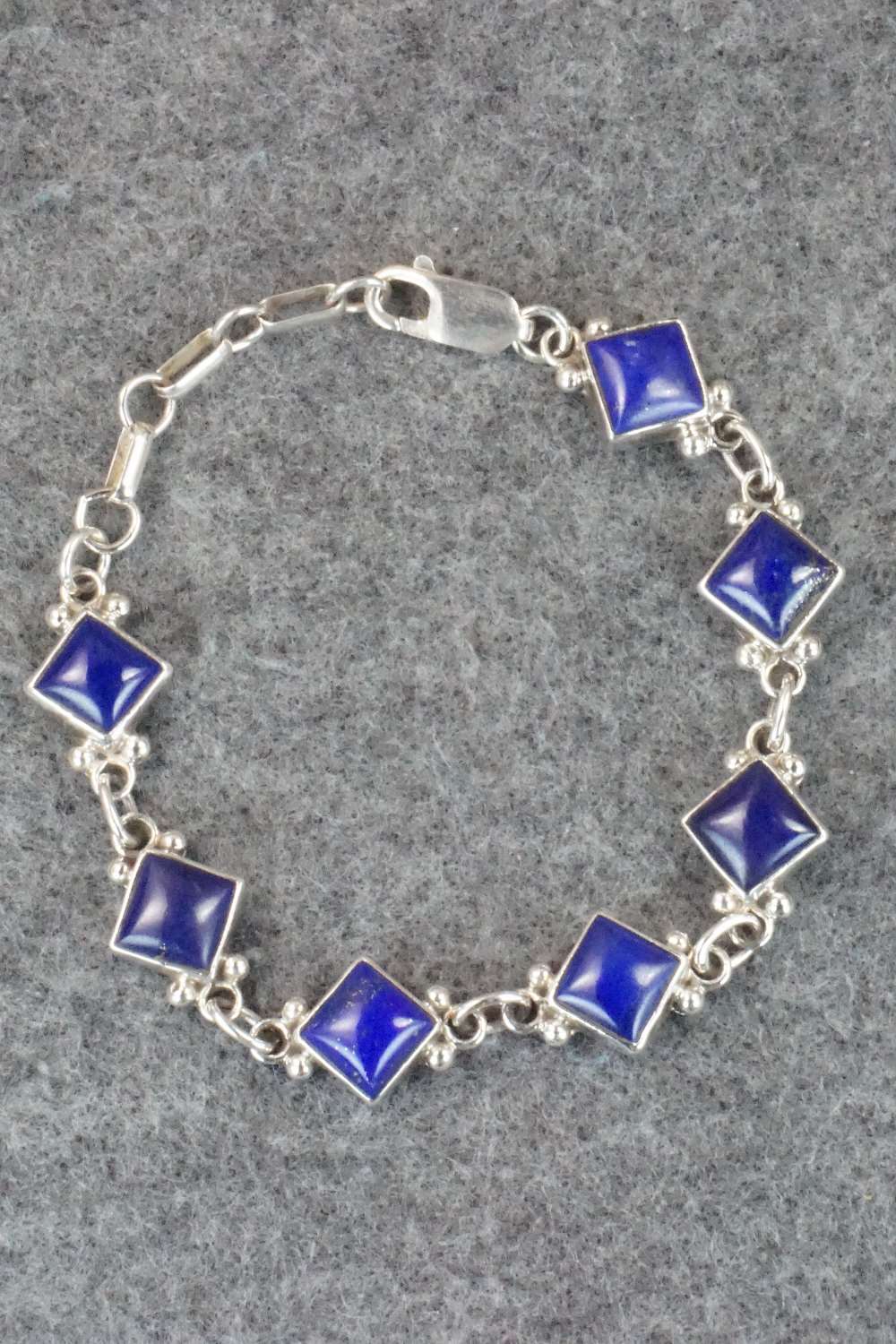 Lapis & Sterling Silver Link Bracelet - Navajo