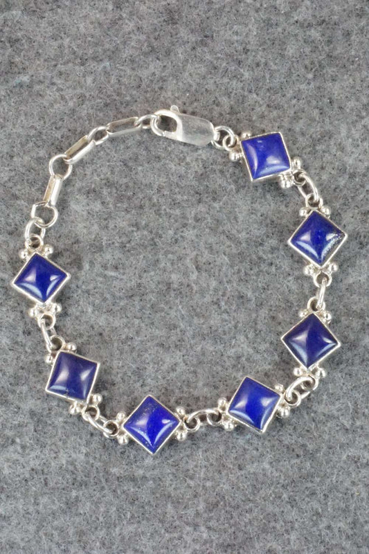 Lapis & Sterling Silver Link Bracelet - Navajo