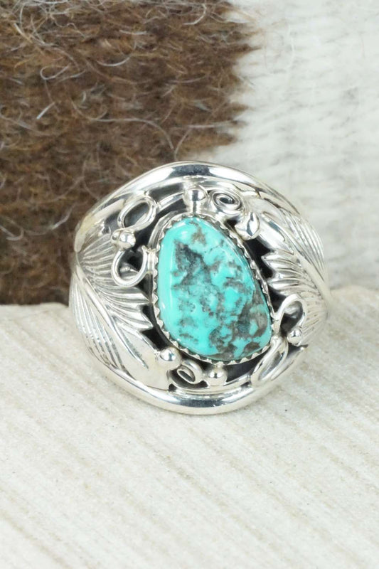 Turquoise & Sterling Silver Ring - Darrell Morgan - Size 11.25