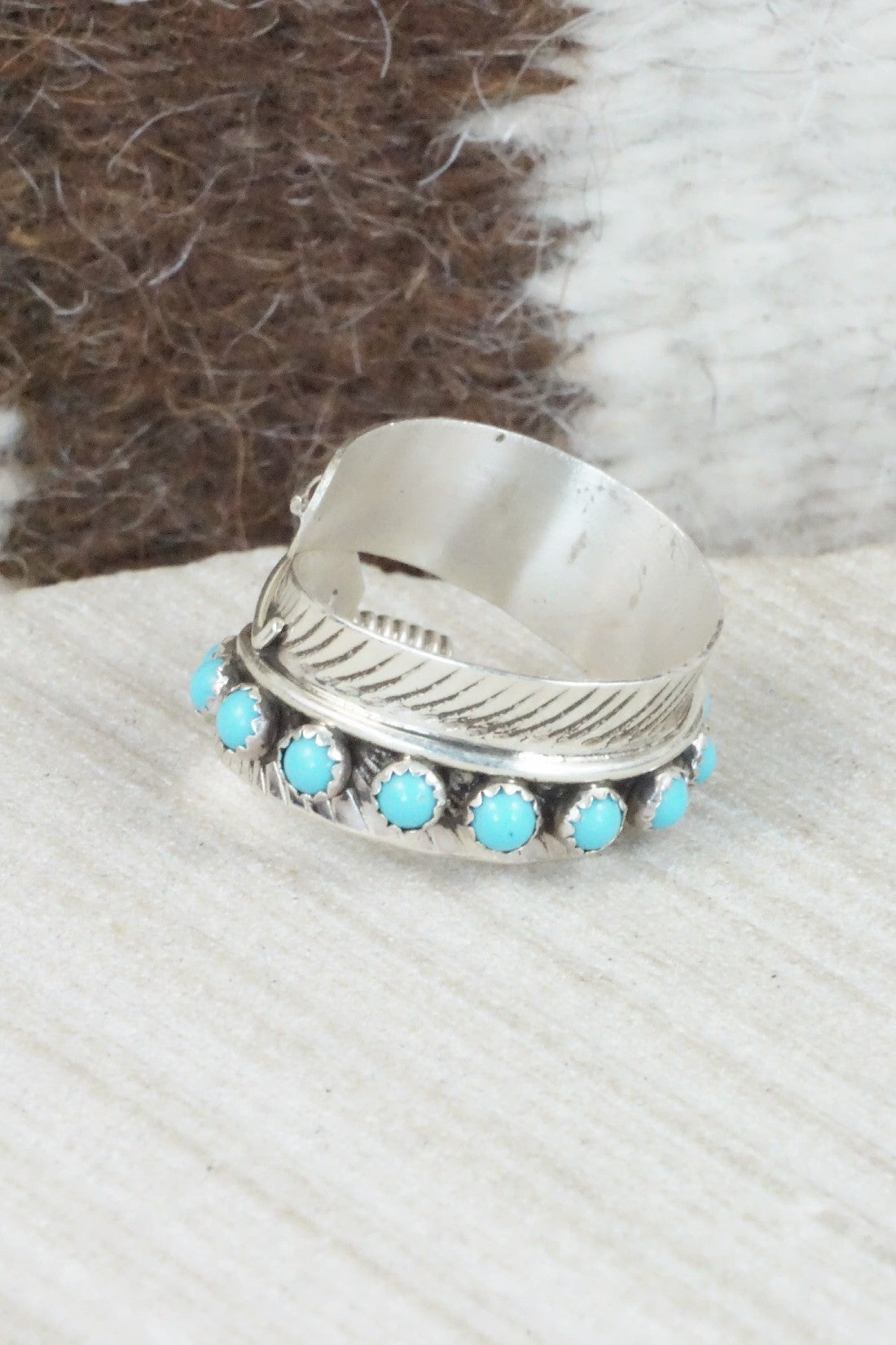 Turquoise & Sterling Silver Ring - Aaron Davis - Size 7.5