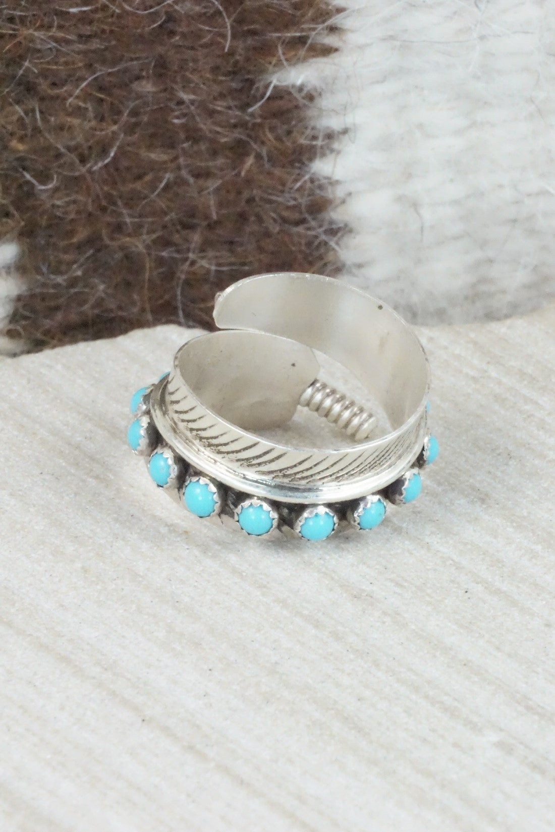 Turquoise & Sterling Silver Ring - Aaron Davis - Size 7.5