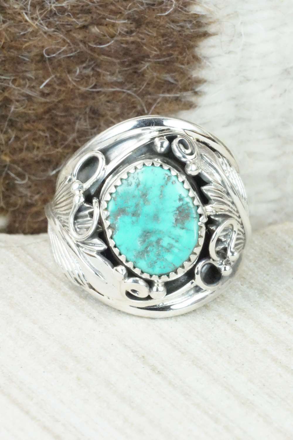 Turquoise & Sterling Silver Ring - Darrell Morgan - Size 11