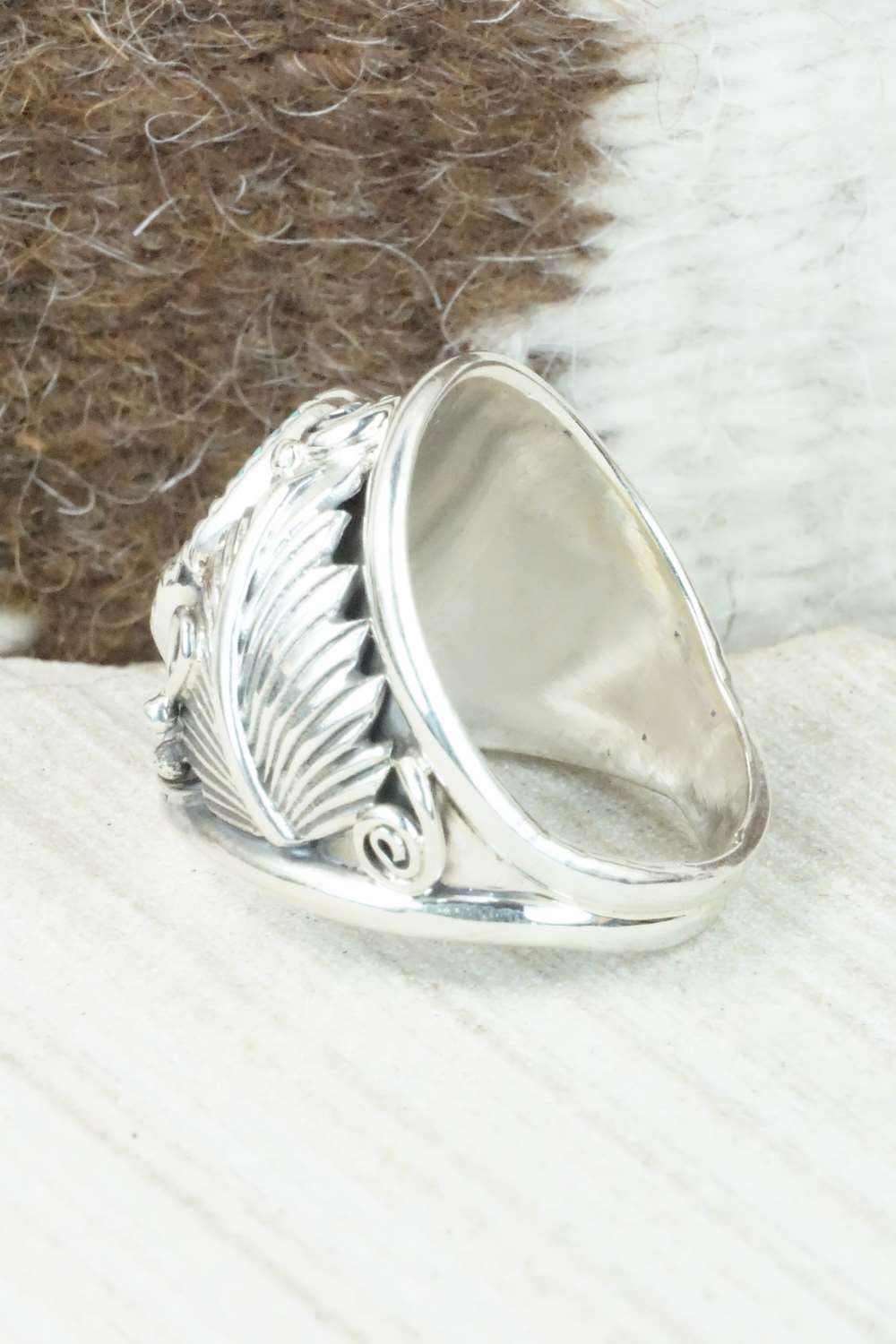 Turquoise & Sterling Silver Ring - Darrell Morgan - Size 11