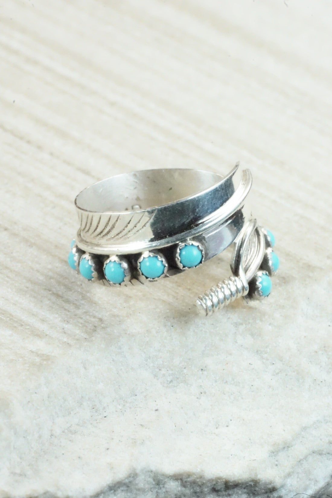 Turquoise & Sterling Silver Ring - Aaron Davis - Size 7.5