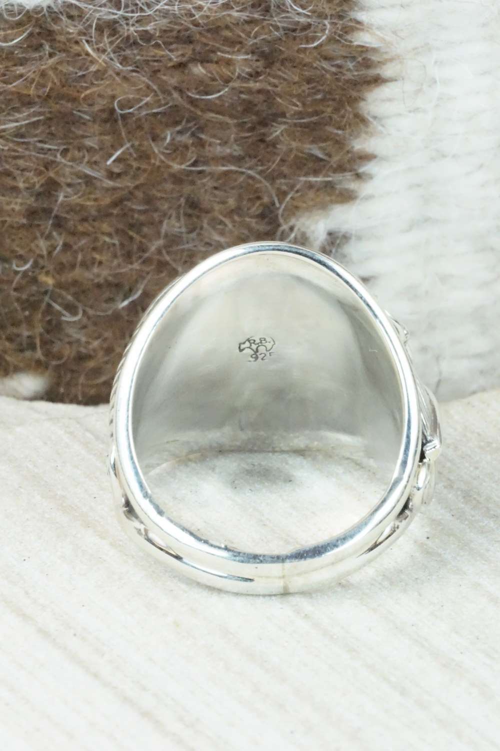 Turquoise & Sterling Silver Ring - Darrell Morgan - Size 11