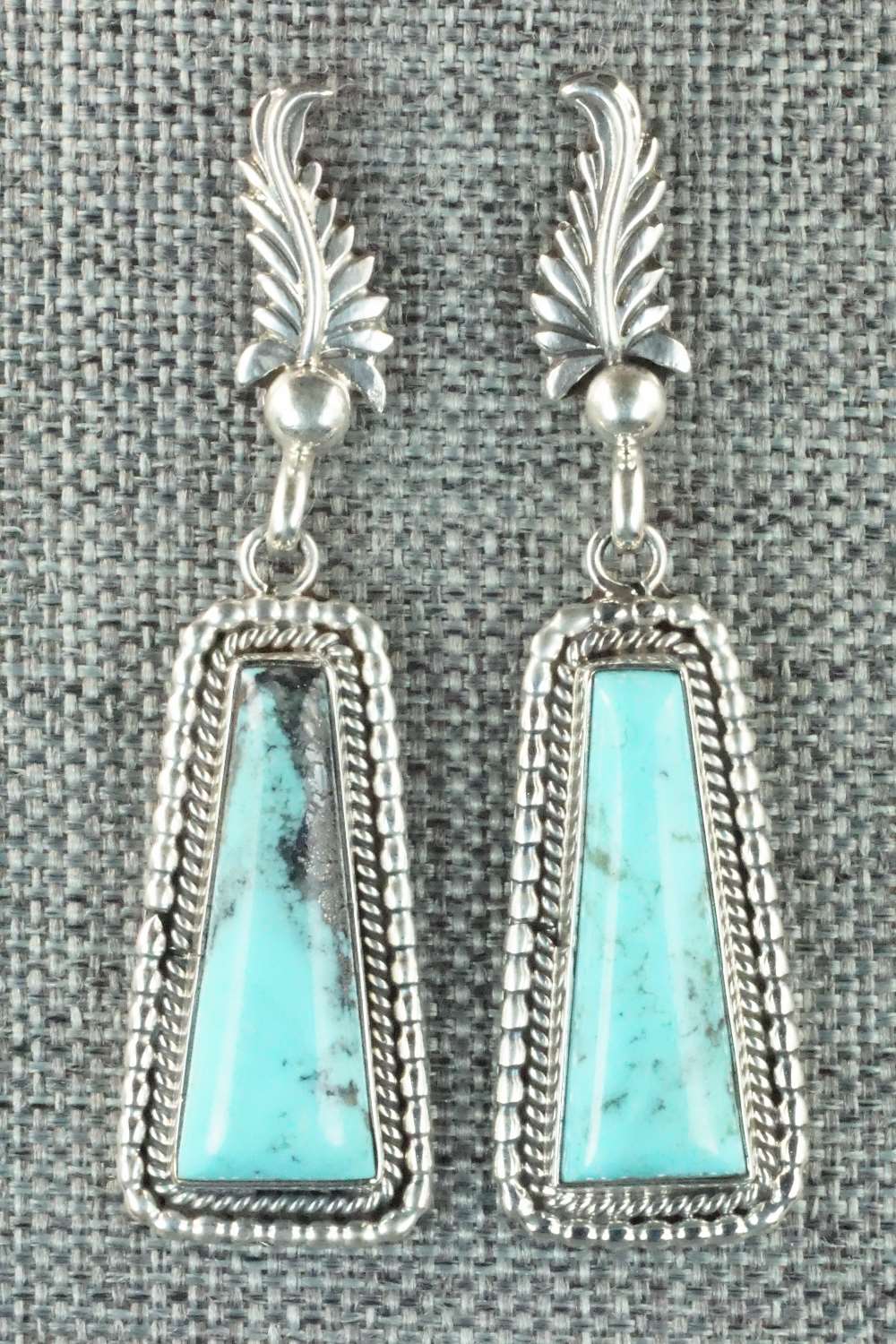 Turquoise & Sterling Silver Earrings - Navajo