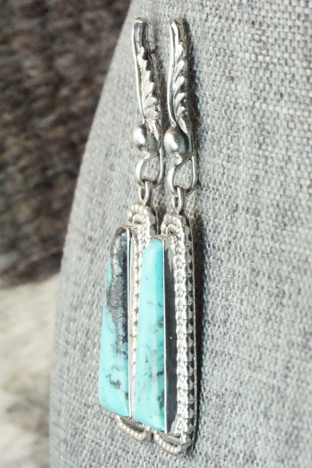 Turquoise & Sterling Silver Earrings - Navajo