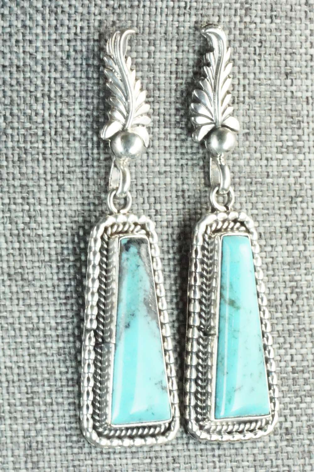 Turquoise & Sterling Silver Earrings - Navajo