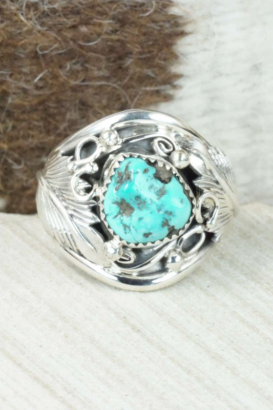 Turquoise & Sterling Silver Ring - Darrell Morgan - Size 12.75