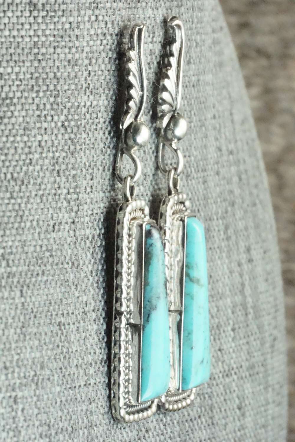 Turquoise & Sterling Silver Earrings - Navajo