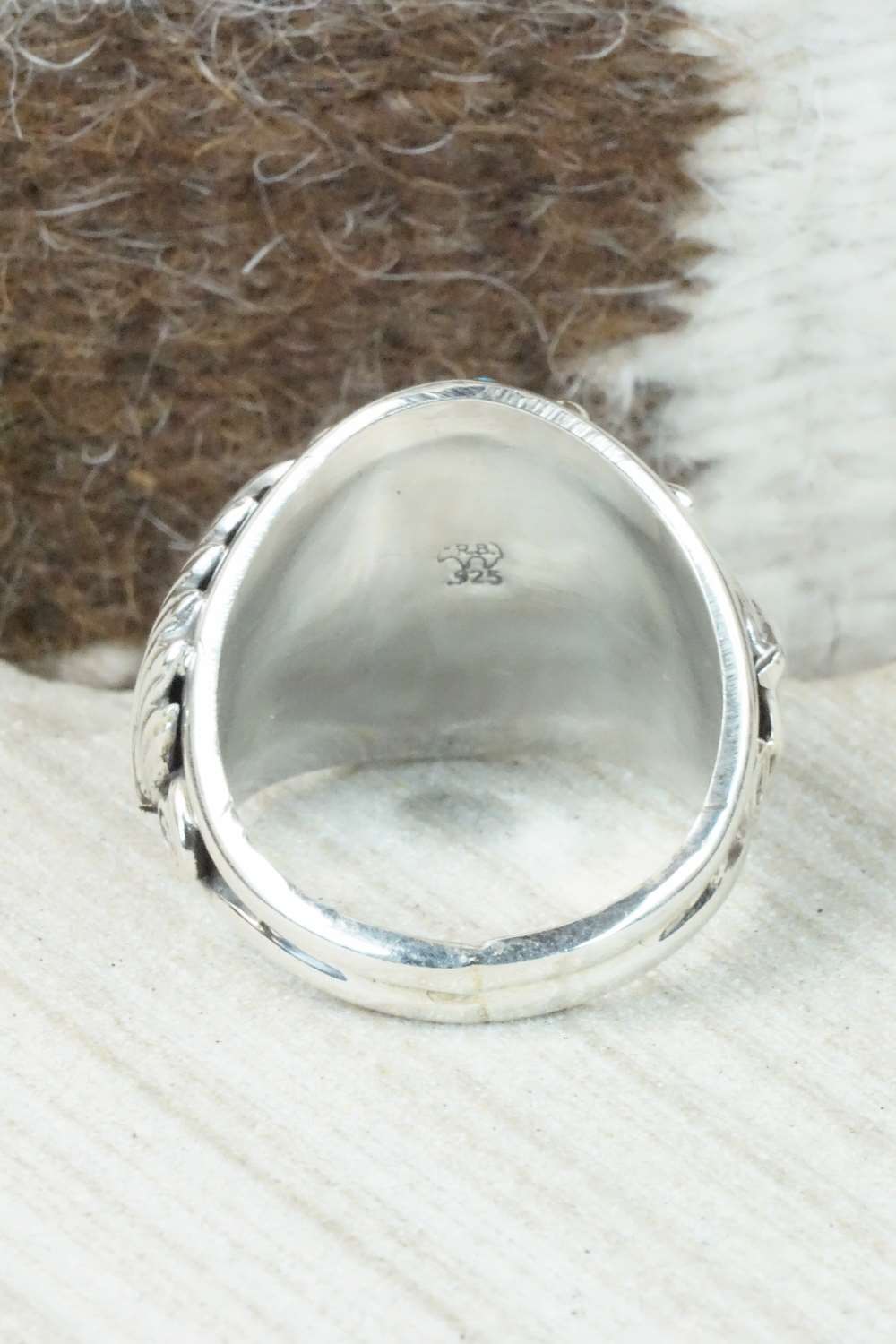 Turquoise & Sterling Silver Ring - Darrell Morgan - Size 12.75