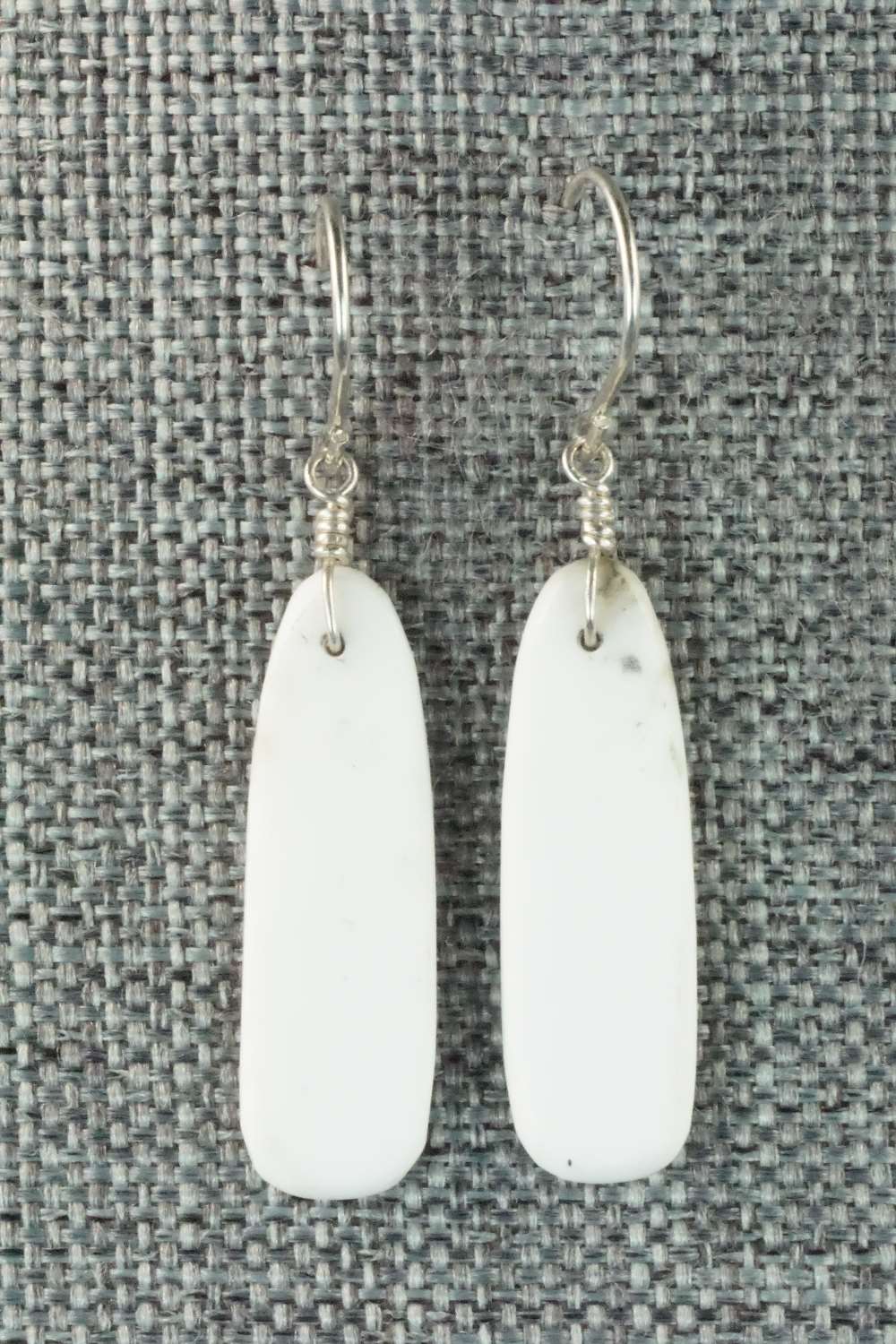 White Buffalo & Sterling Silver Earrings - Lester Abeita