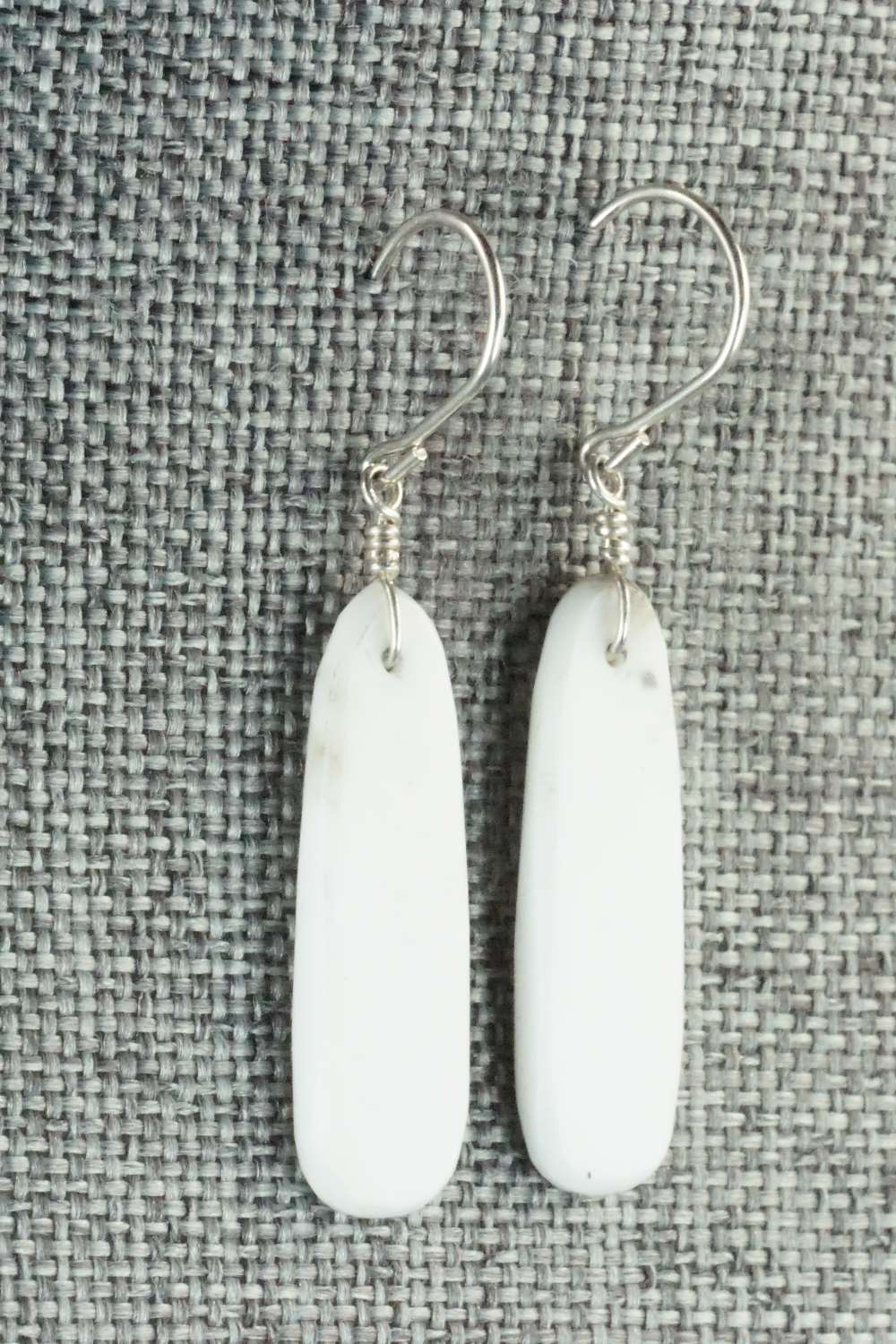 White Buffalo & Sterling Silver Earrings - Lester Abeita