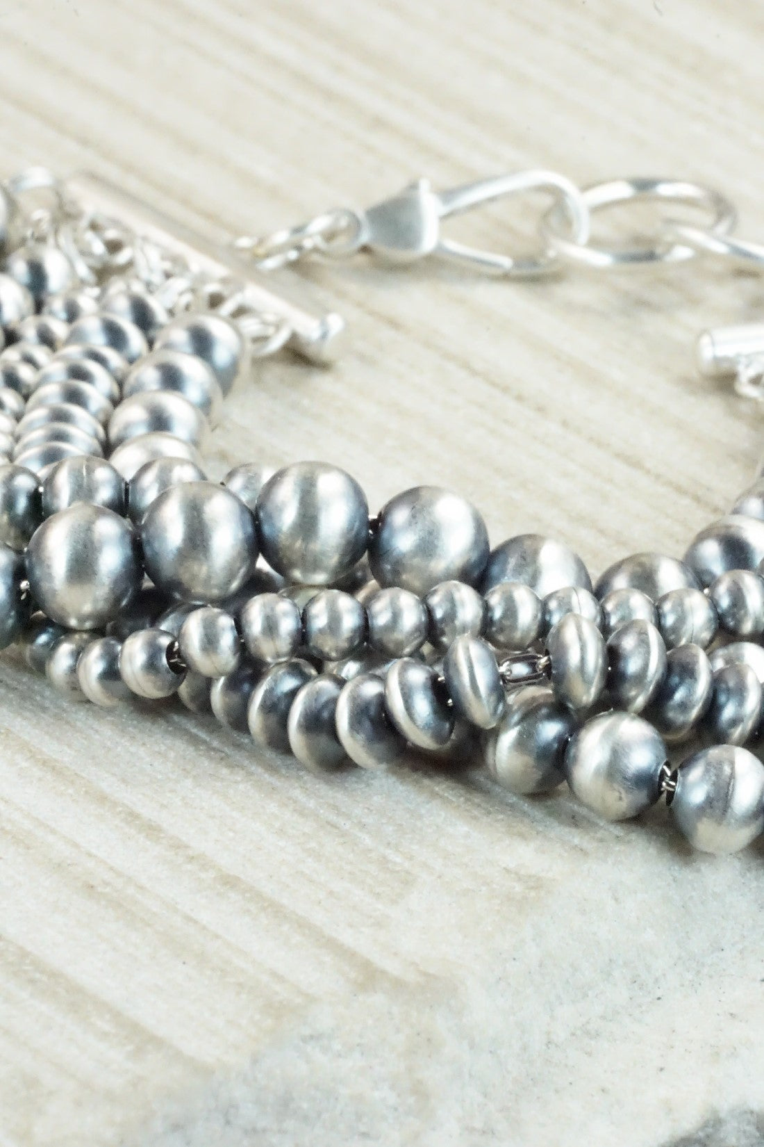 Sterling Silver Navajo Pearl Link Bracelet - Jan Mariano