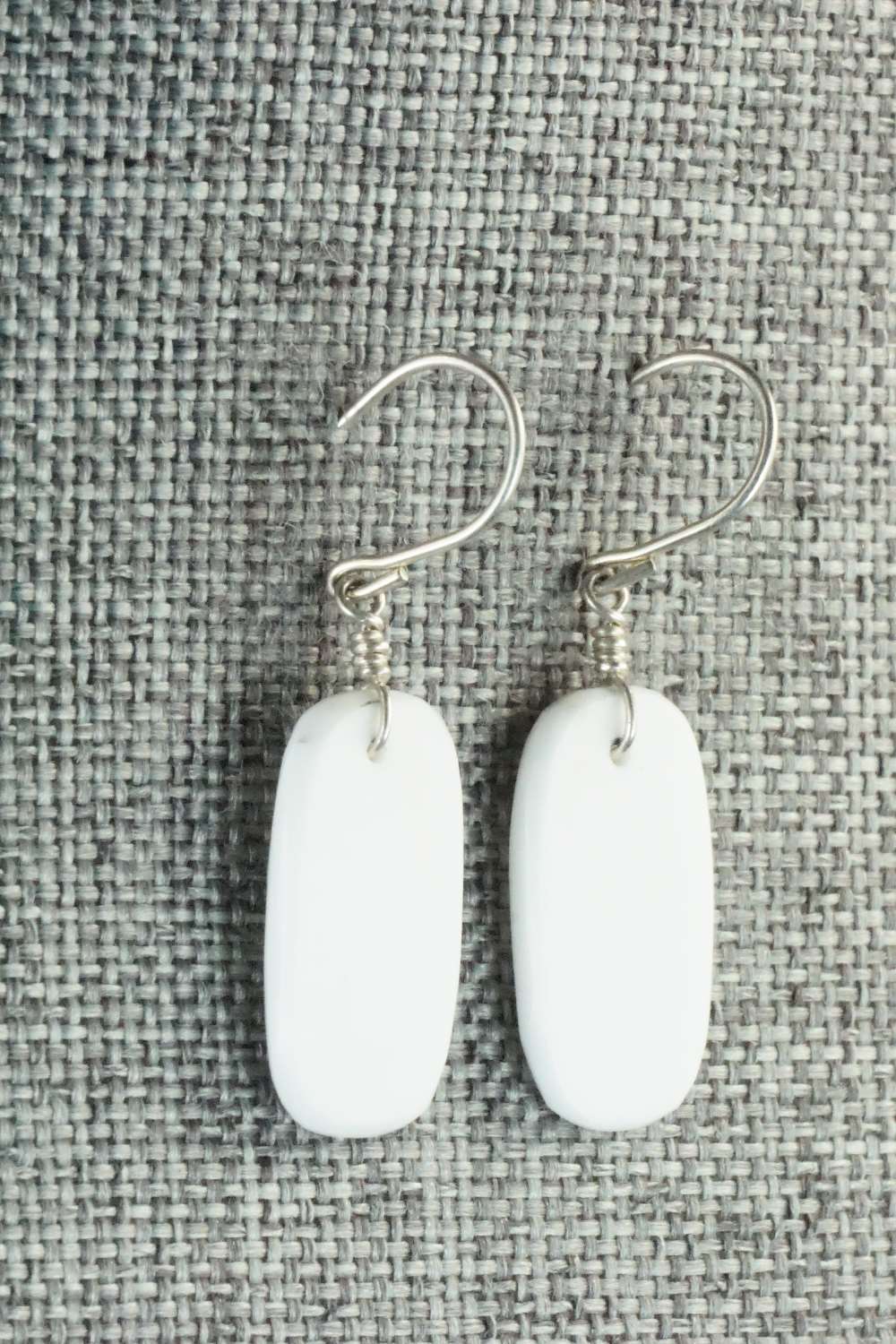 White Buffalo & Sterling Silver Earrings - Lester Abeita