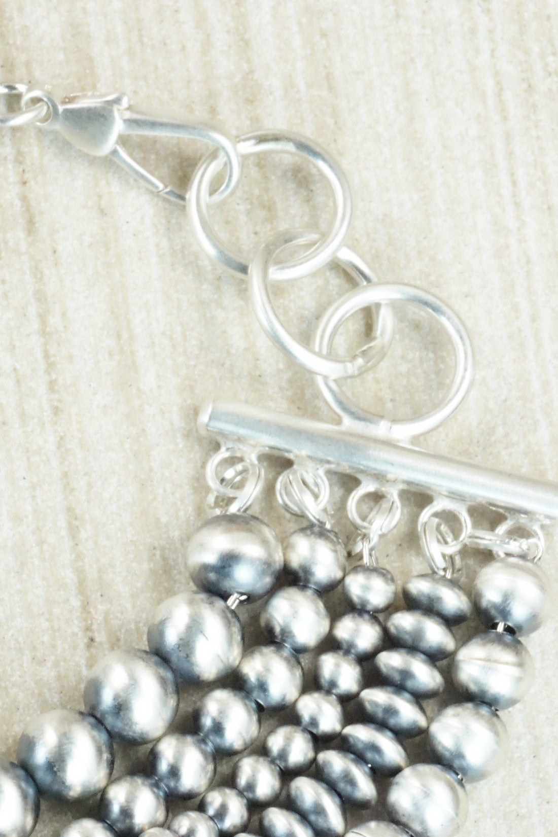 Sterling Silver Navajo Pearl Link Bracelet - Jan Mariano