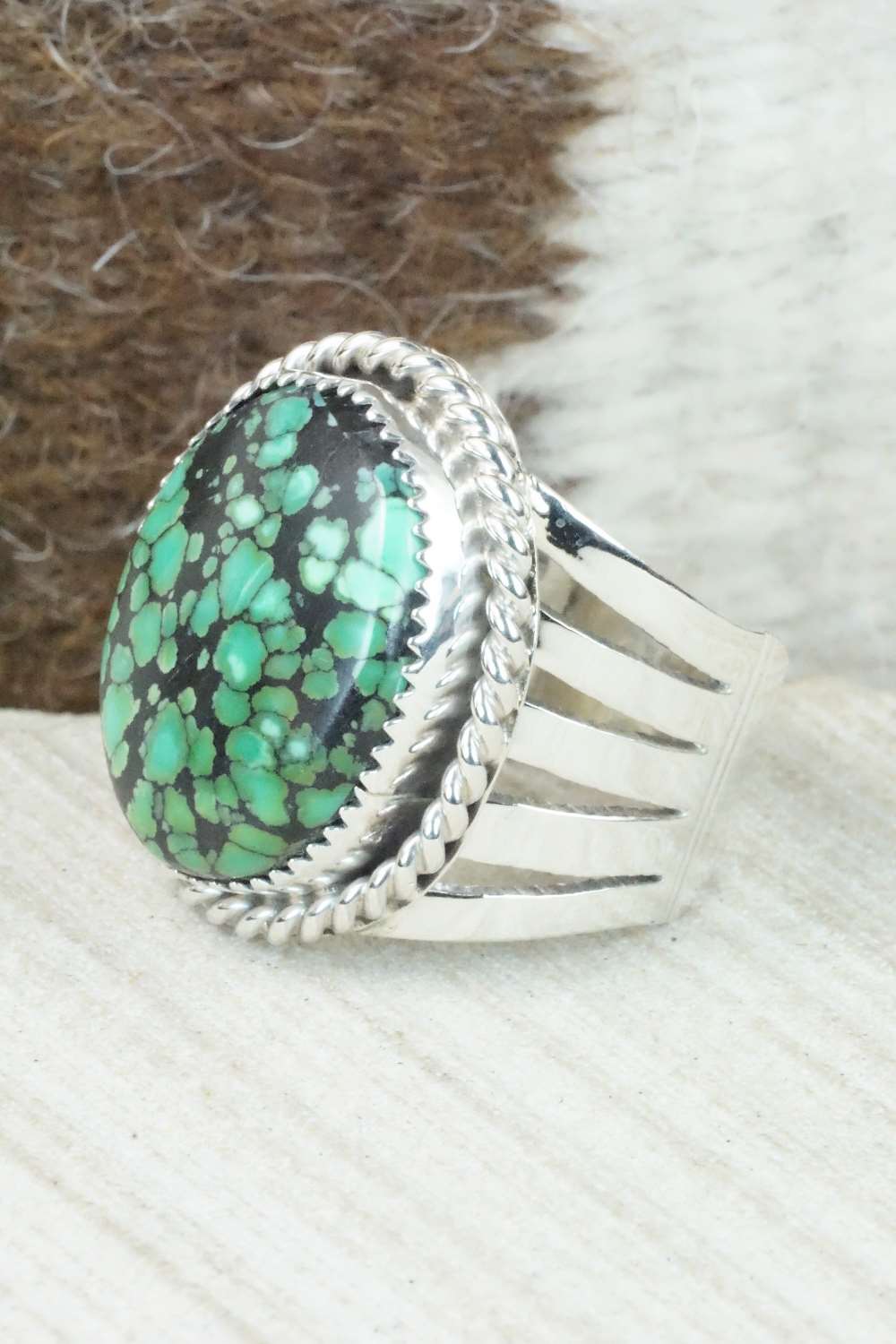 Turquoise and Sterling Silver Ring - Jeanette Saunders - Size 10.25
