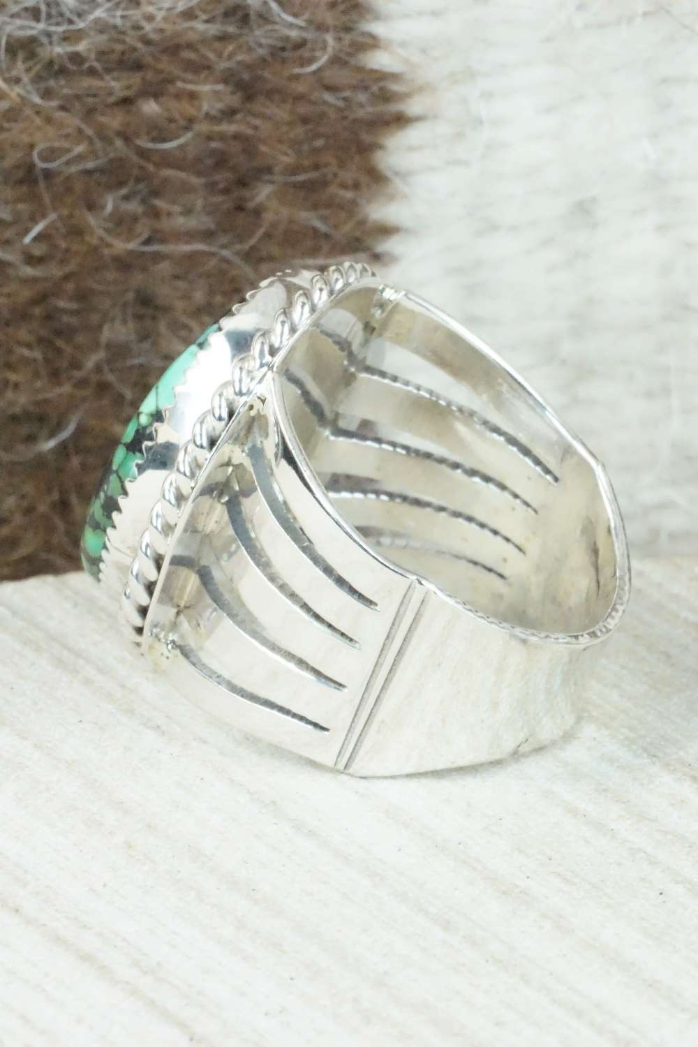 Turquoise and Sterling Silver Ring - Jeanette Saunders - Size 10.25
