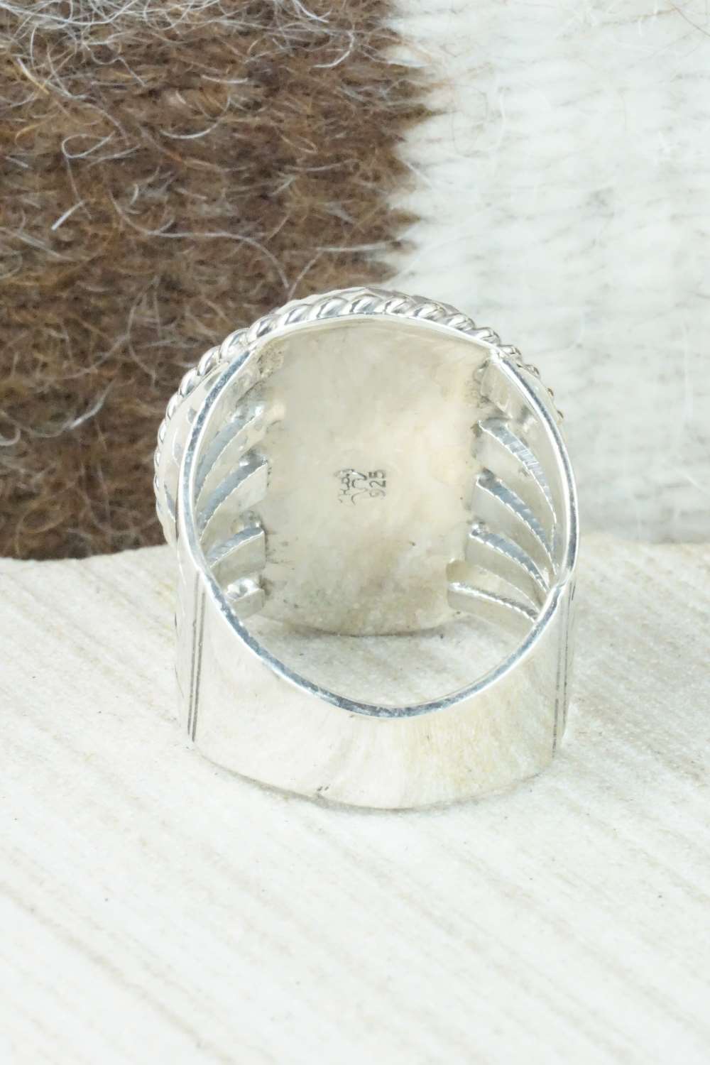 Turquoise and Sterling Silver Ring - Jeanette Saunders - Size 10.25
