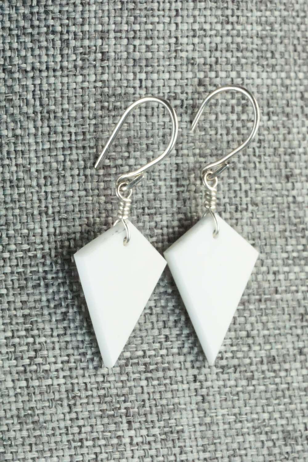 White Buffalo & Sterling Silver Earrings - Lester Abeita